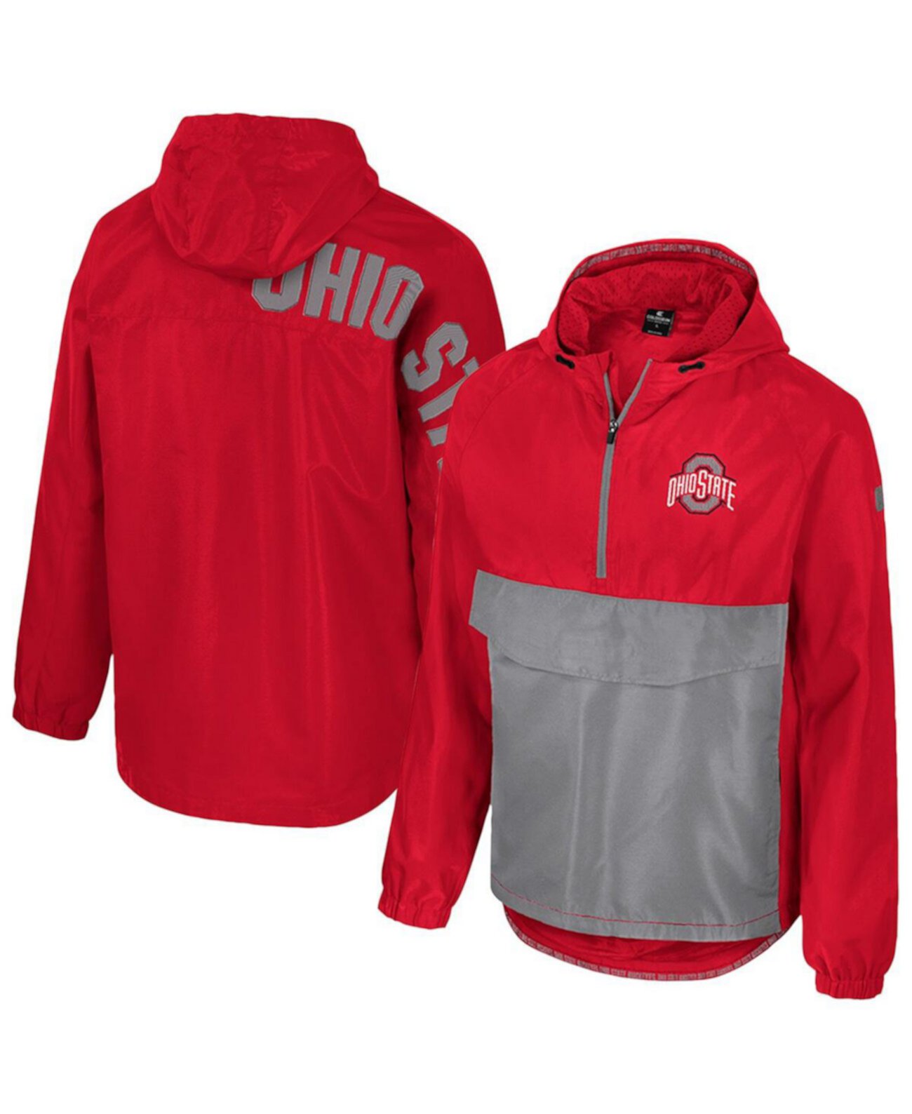 Men's Scarlet Ohio State Buckeyes Reloaded Anorak Half-Zip Jacket Colosseum