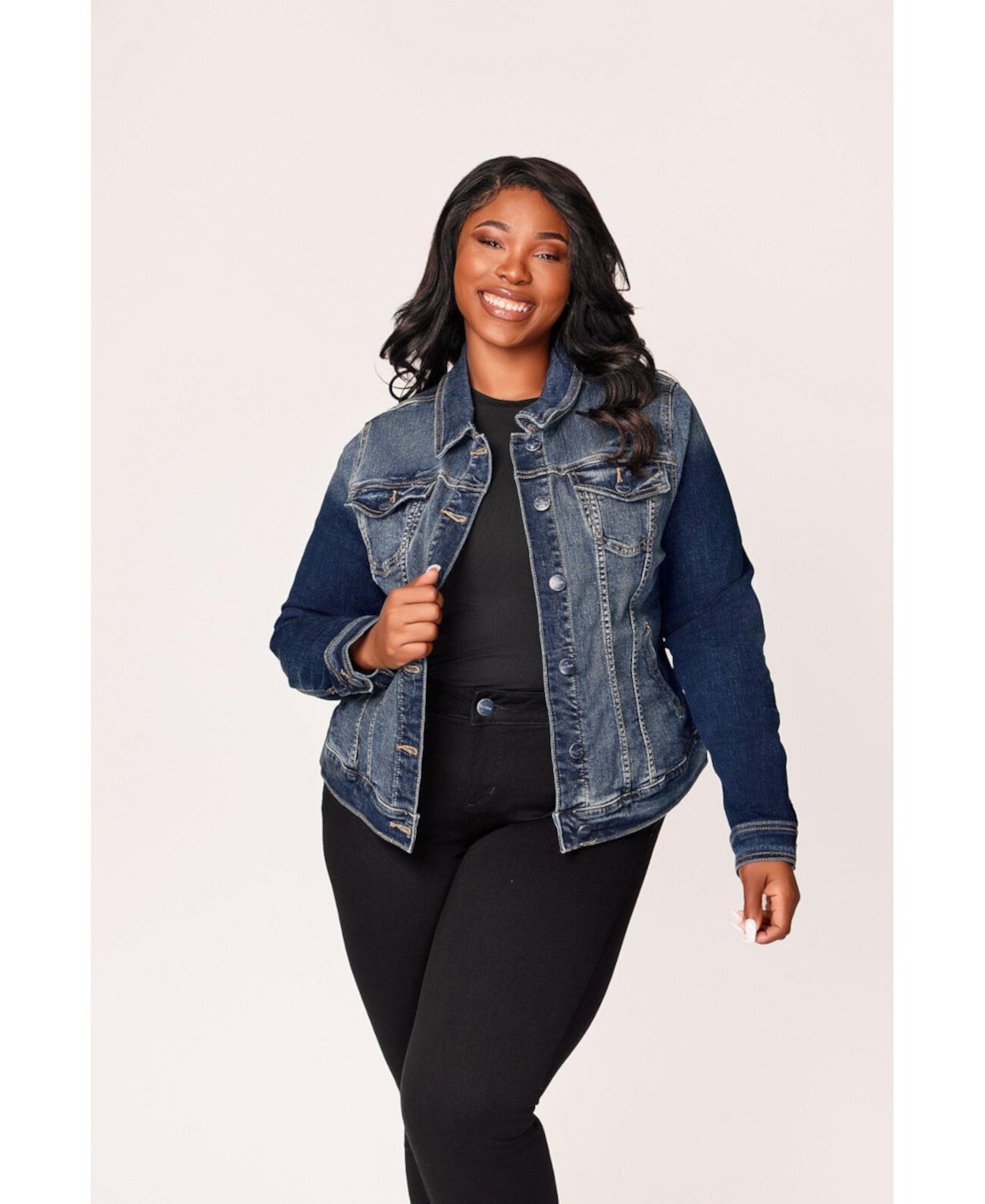 Women's Denim Jacket in 25" Length Slink Jeans