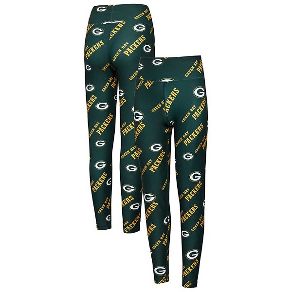 Women's Concepts Sport Green Green Bay Packers Breakthrough Allover Print Knit Leggings Unbranded