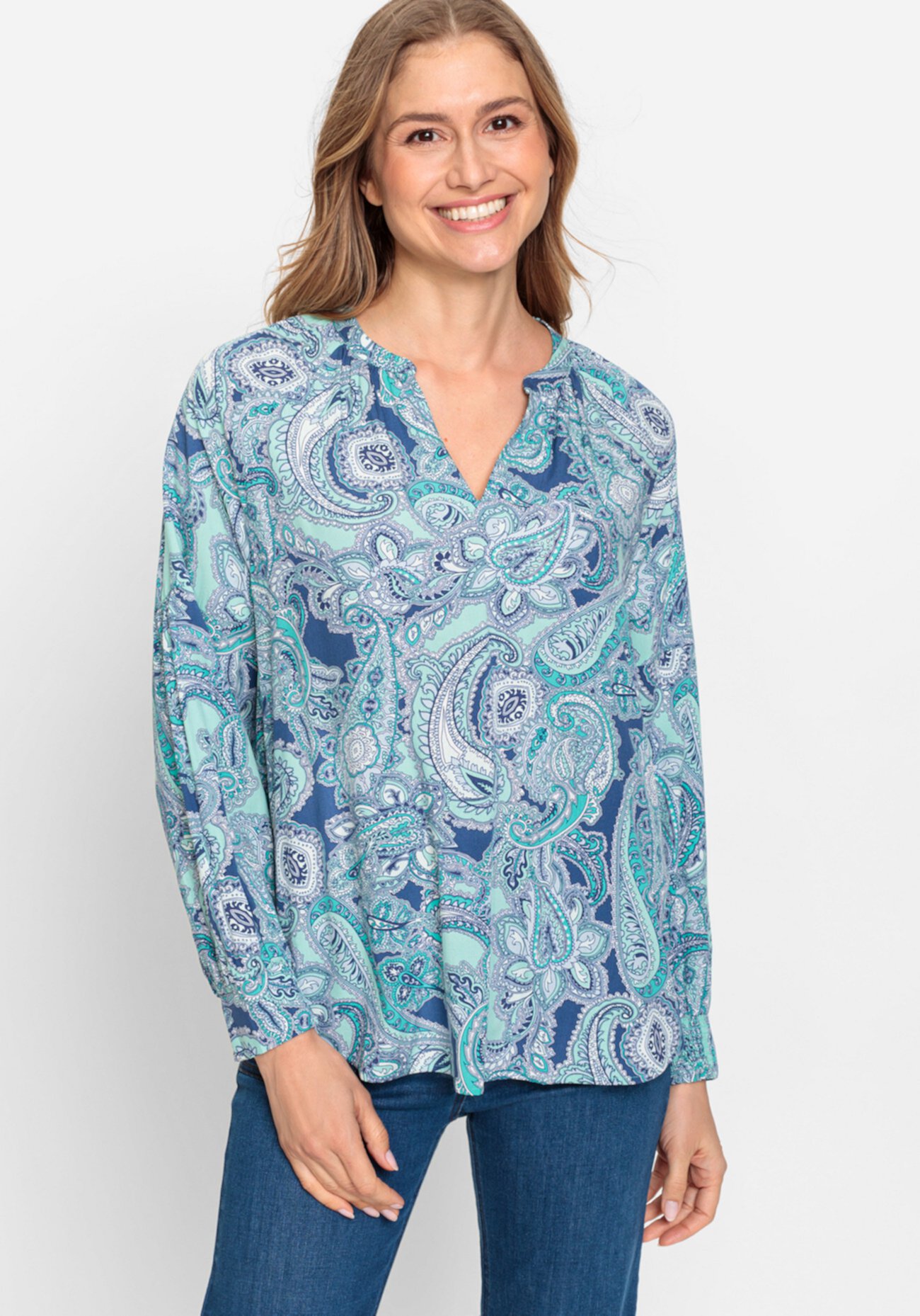 Women's 100% Viscose Paisley Print Blouse Olsen