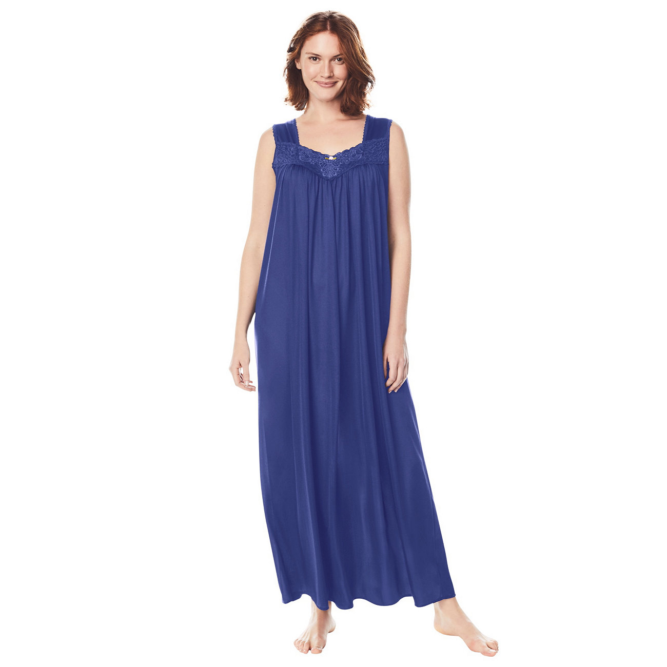 Only Necessities Women's Plus Size Long Tricot Knit Nightgown Only Neccessities