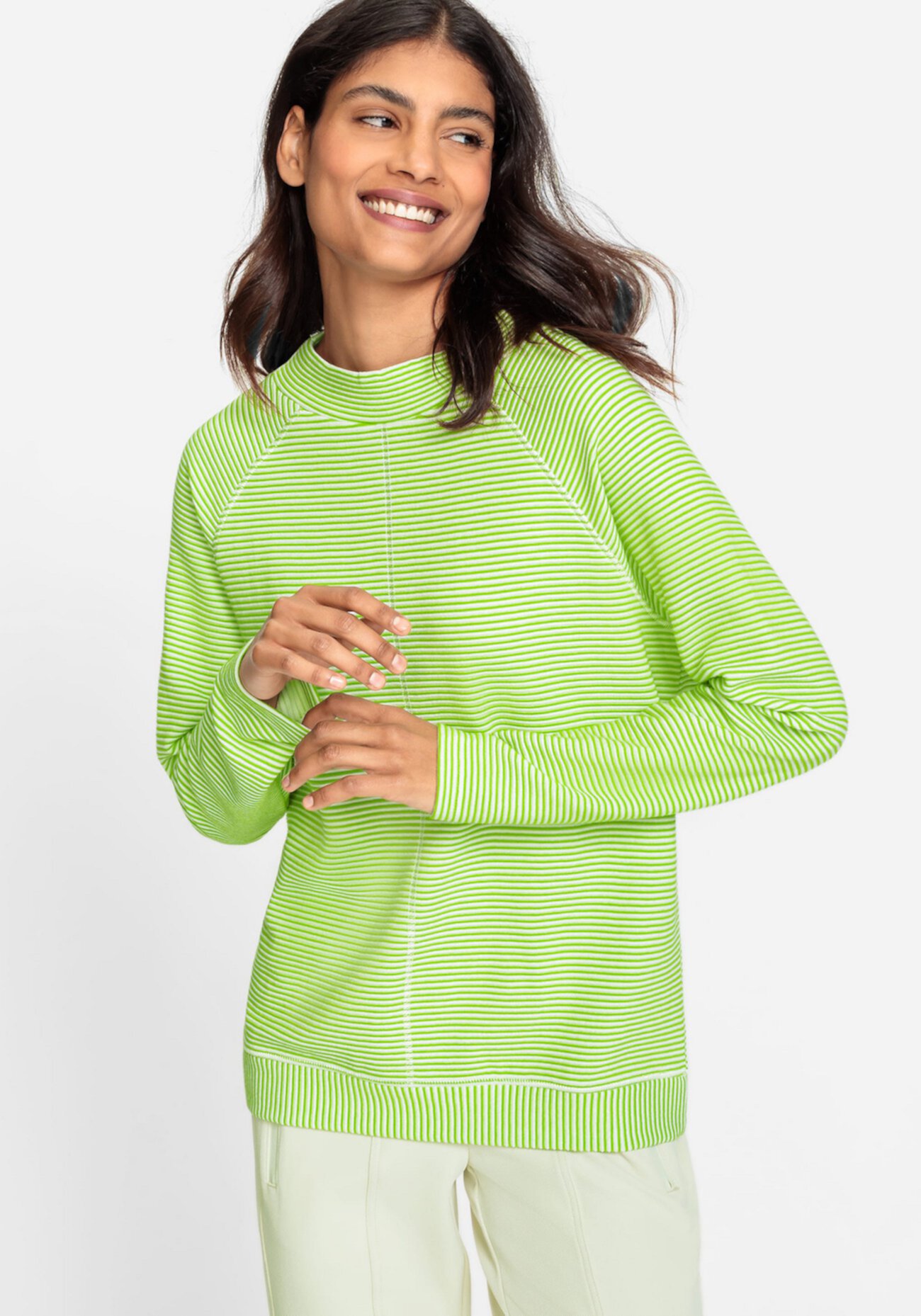 Women's Long Sleeve Striped Ribbed Jersey Top Olsen