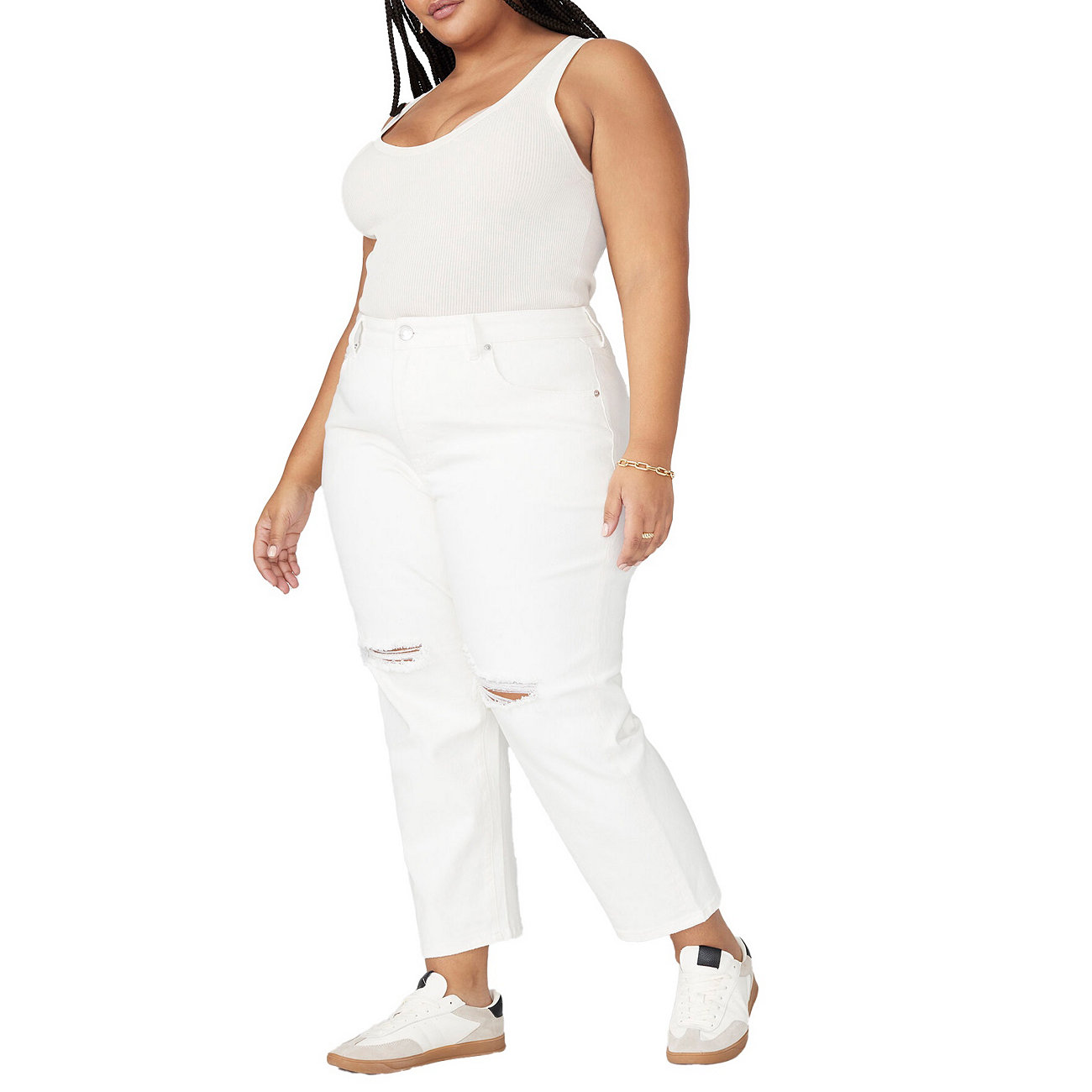 Women's The Naomi Comfort Stretch Straight Jean Crop Eloquii