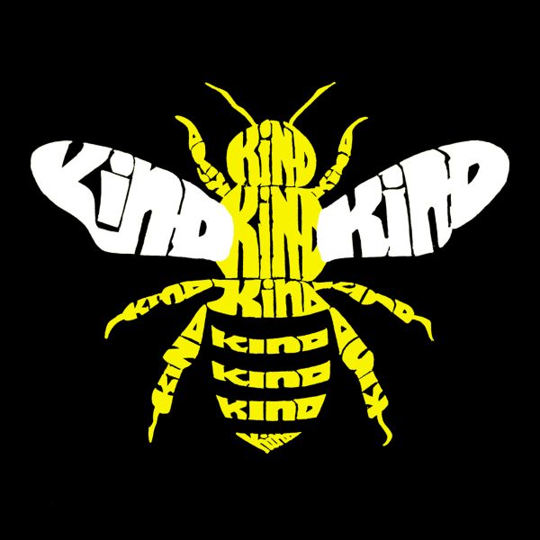 Детская футболка Bee Kind с оригинальным текстовым принтом из слова 'Kind', 100% хлопок LA Pop Art