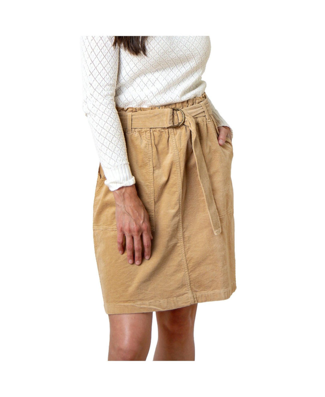 Women's Organic Corduroy Belted Cinch Waist Skirt Hope & Henry