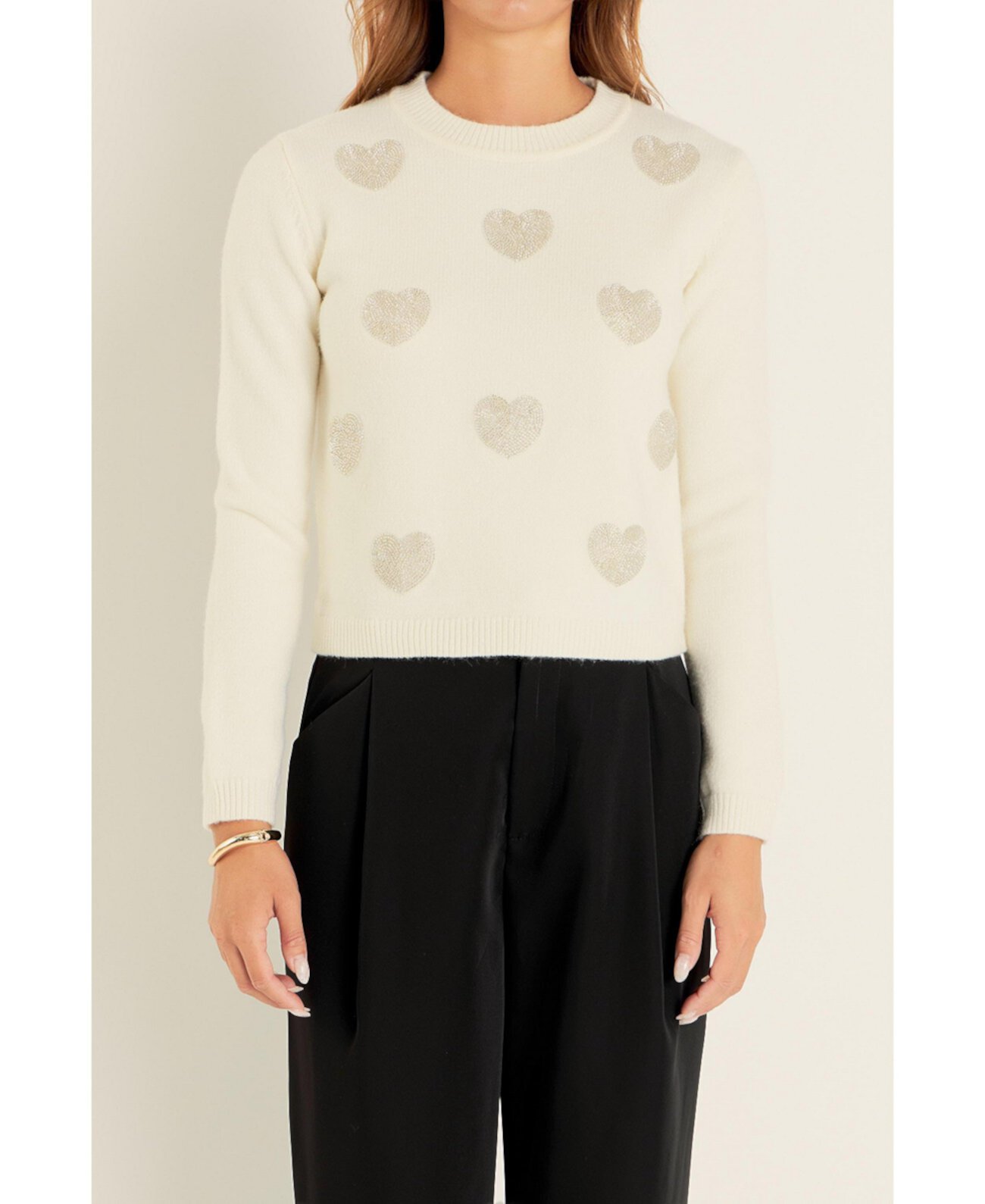 Women's Silver Heart Knit English Factory