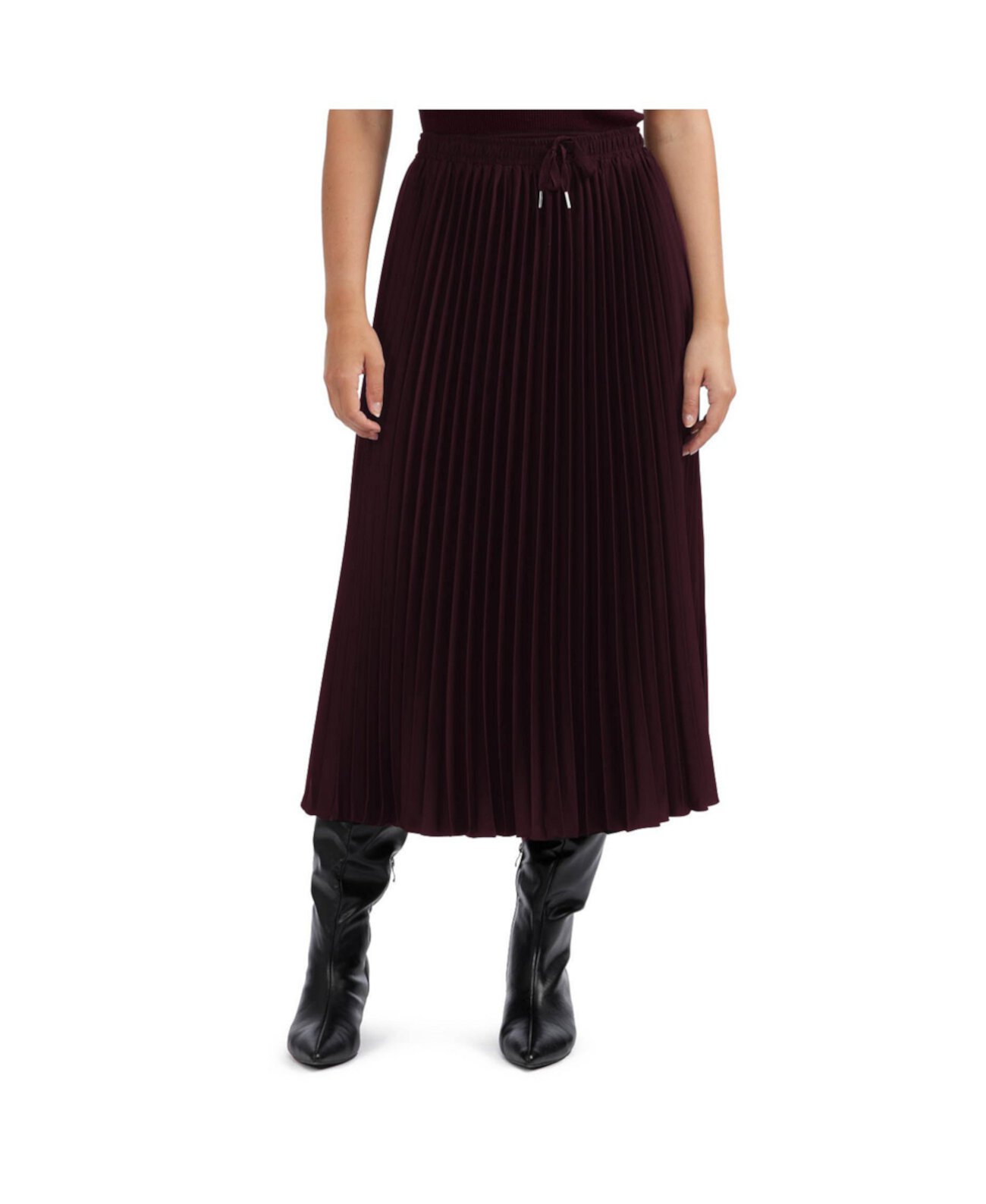 Women's Pleated Satin Midi Skirt Ellen Tracy