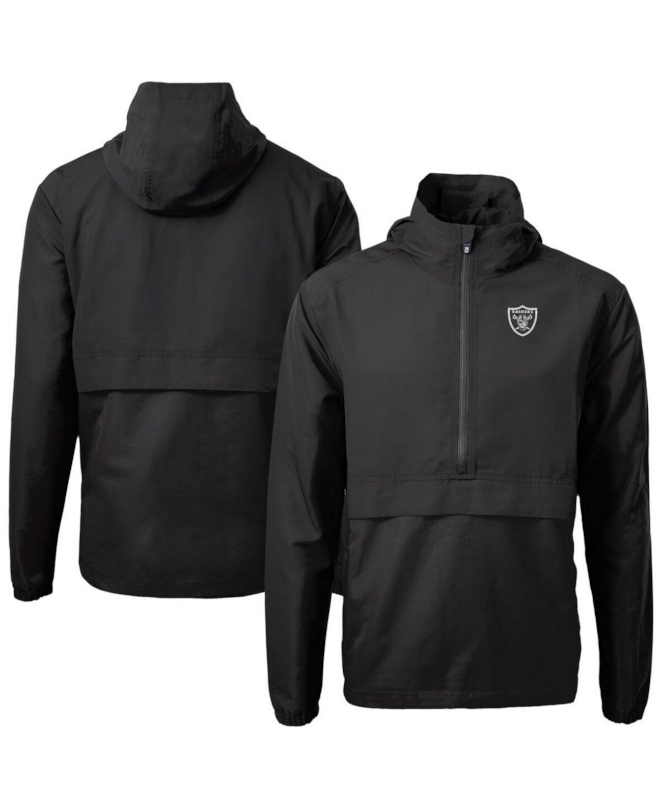 Men's Black Las Vegas Raiders Charter Anorak Half-Zip Jacket Cutter & Buck