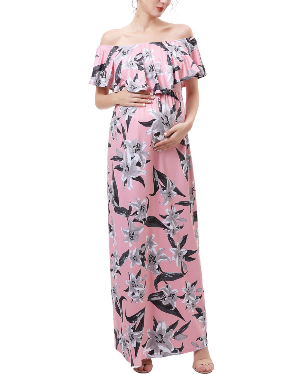 Maternity Floral Print Nursing Maxi Dress Kimi and Kai