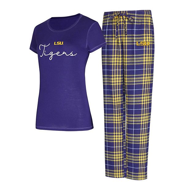 Women's Concepts Sport  Purple LSU Tigers Vector T-Shirt & Flannel Pants Sleep Set Unbranded