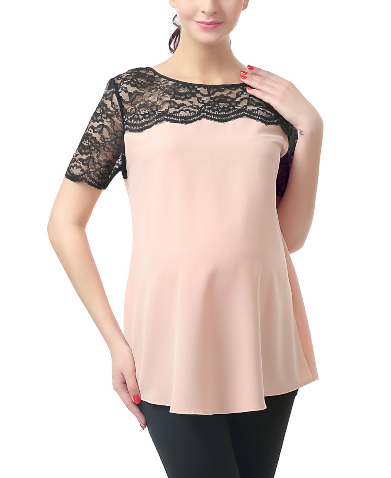 Maternity Lace Trim Blouse Kimi and Kai