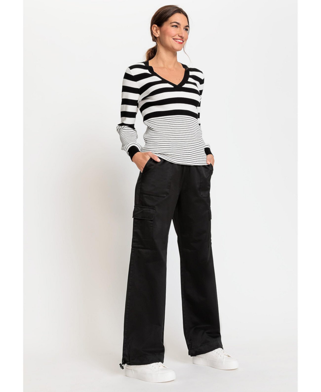 Women's Wide Leg Sateen Pull-On Pant Olsen