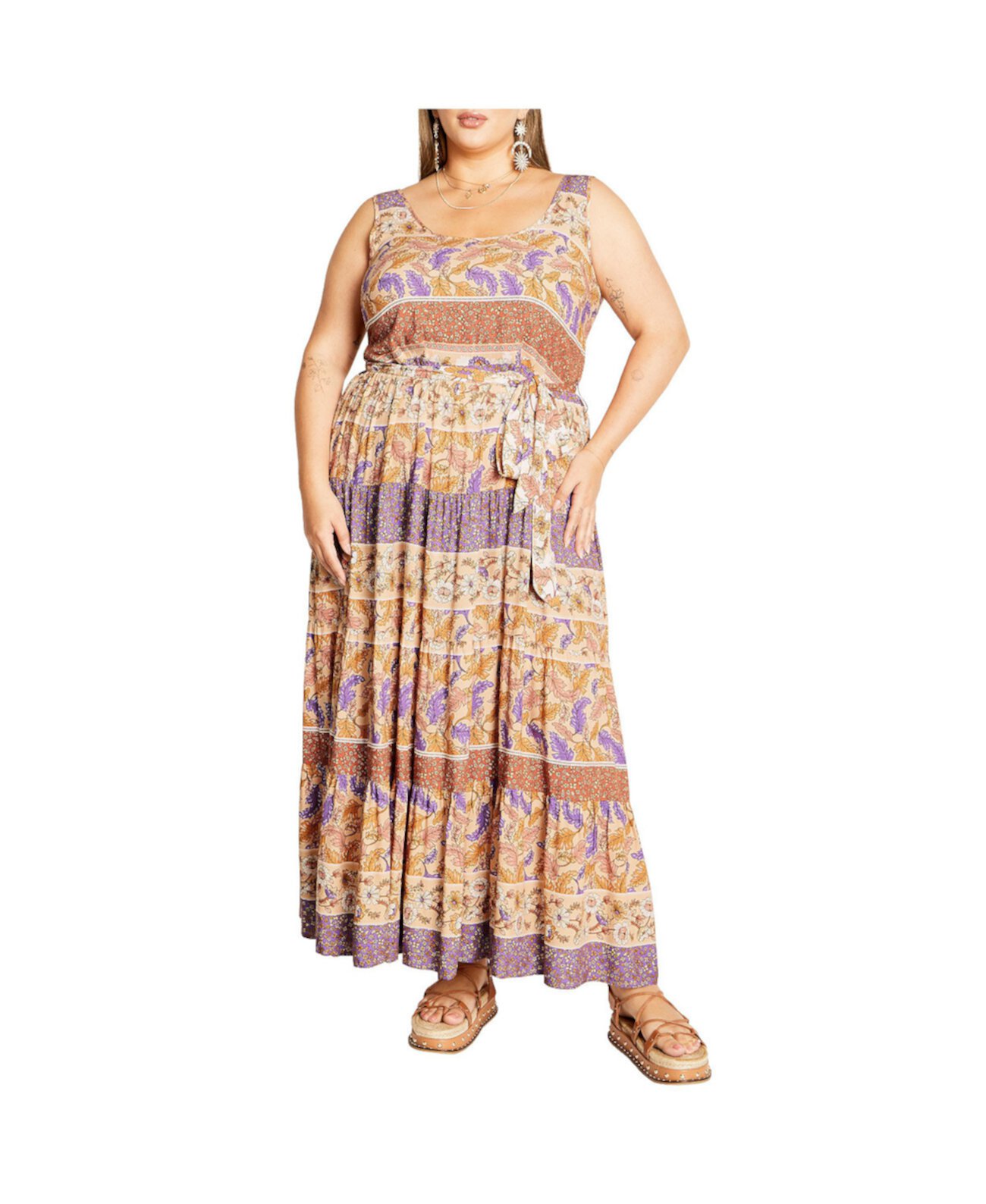 Plus Size Sasha Border Maxi Dress City Chic