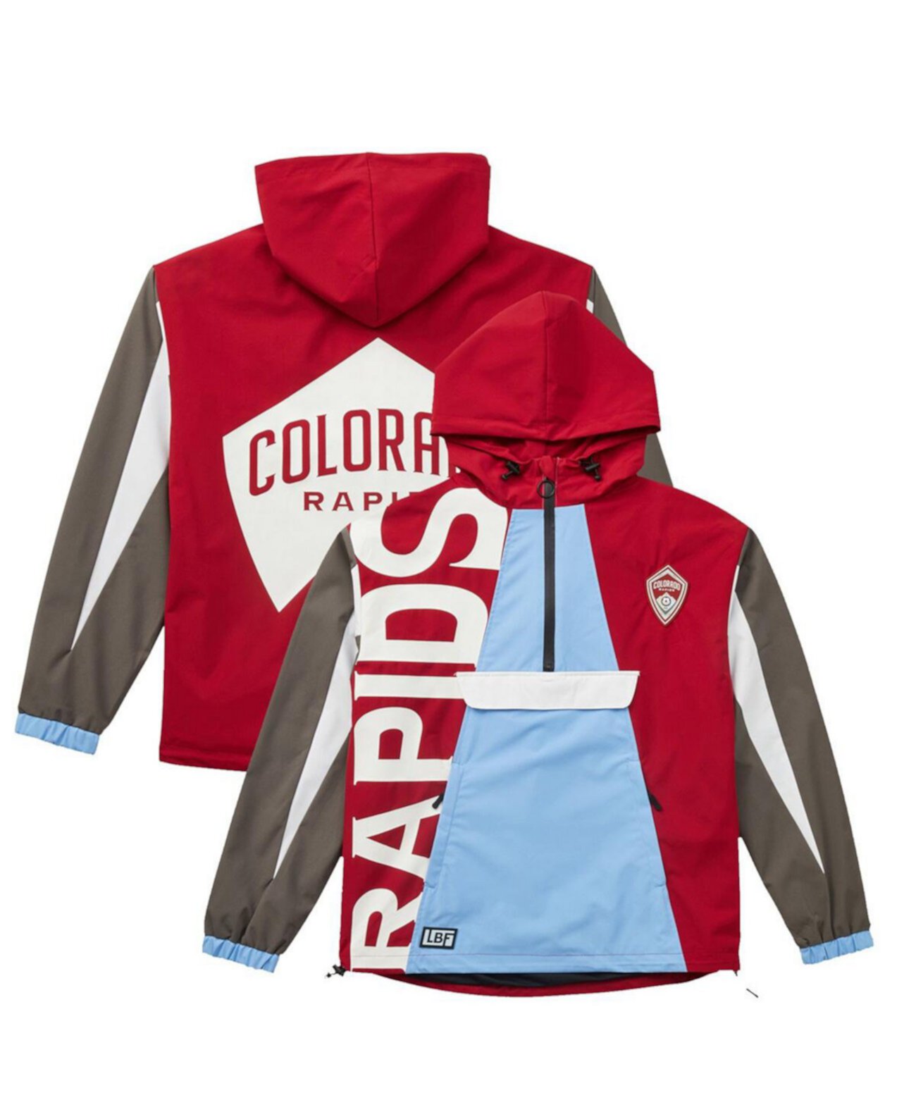 Men's and Women's Crimson Colorado Rapids Tekker Half-Zip Anorak Jacket Live Breathe Futbol