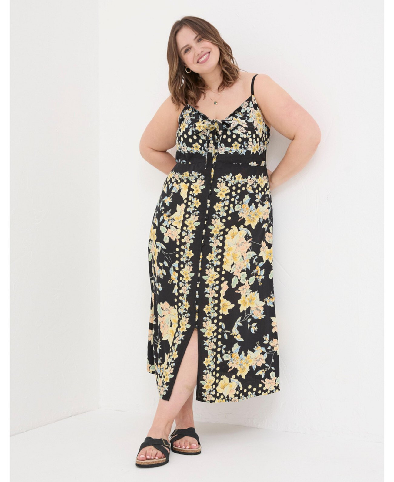 Plus Size Phoebe Citrus Floral Midi Dress FatFace