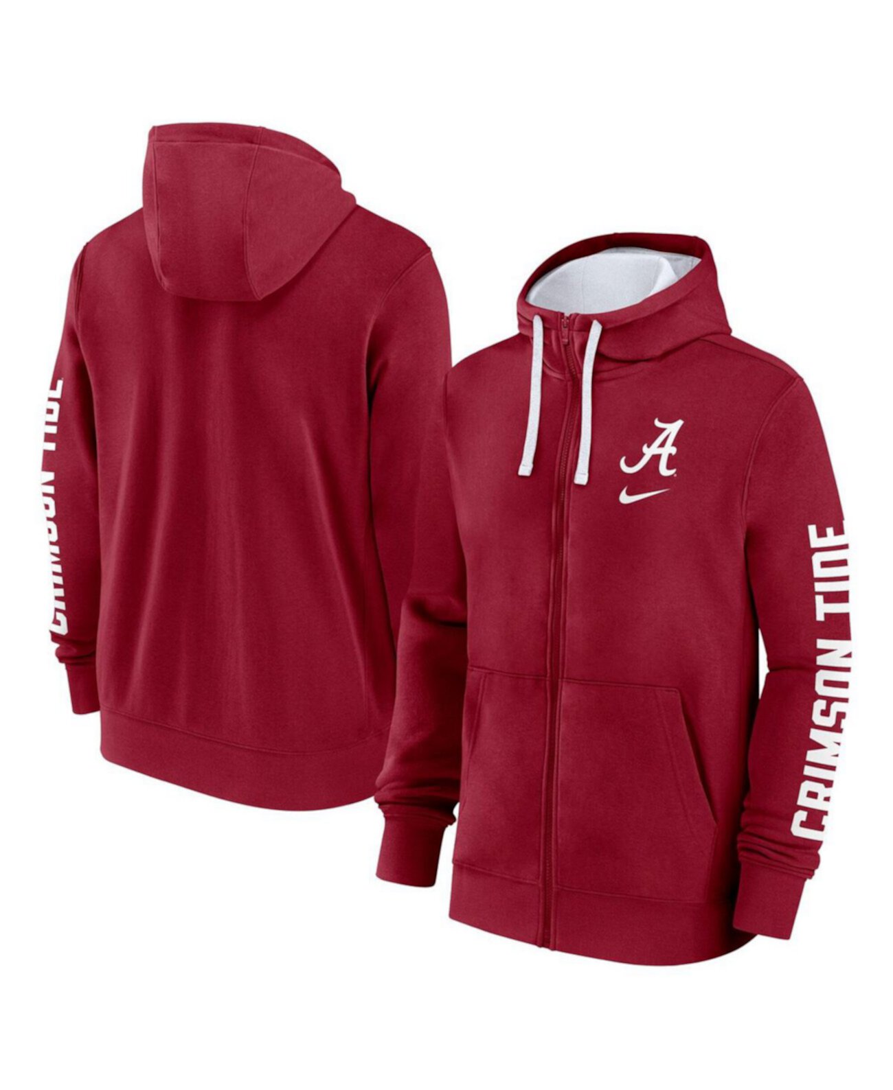 Men's Crimson Alabama Tide Primetime Primary Mascot Full Zip Hoodie Nike