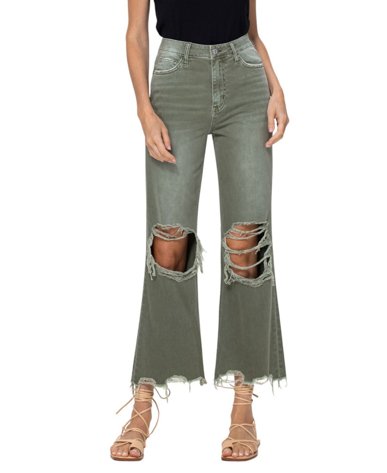 Women's Super High Rise 90's Vintage-like Cropped Flare Jean Vervet