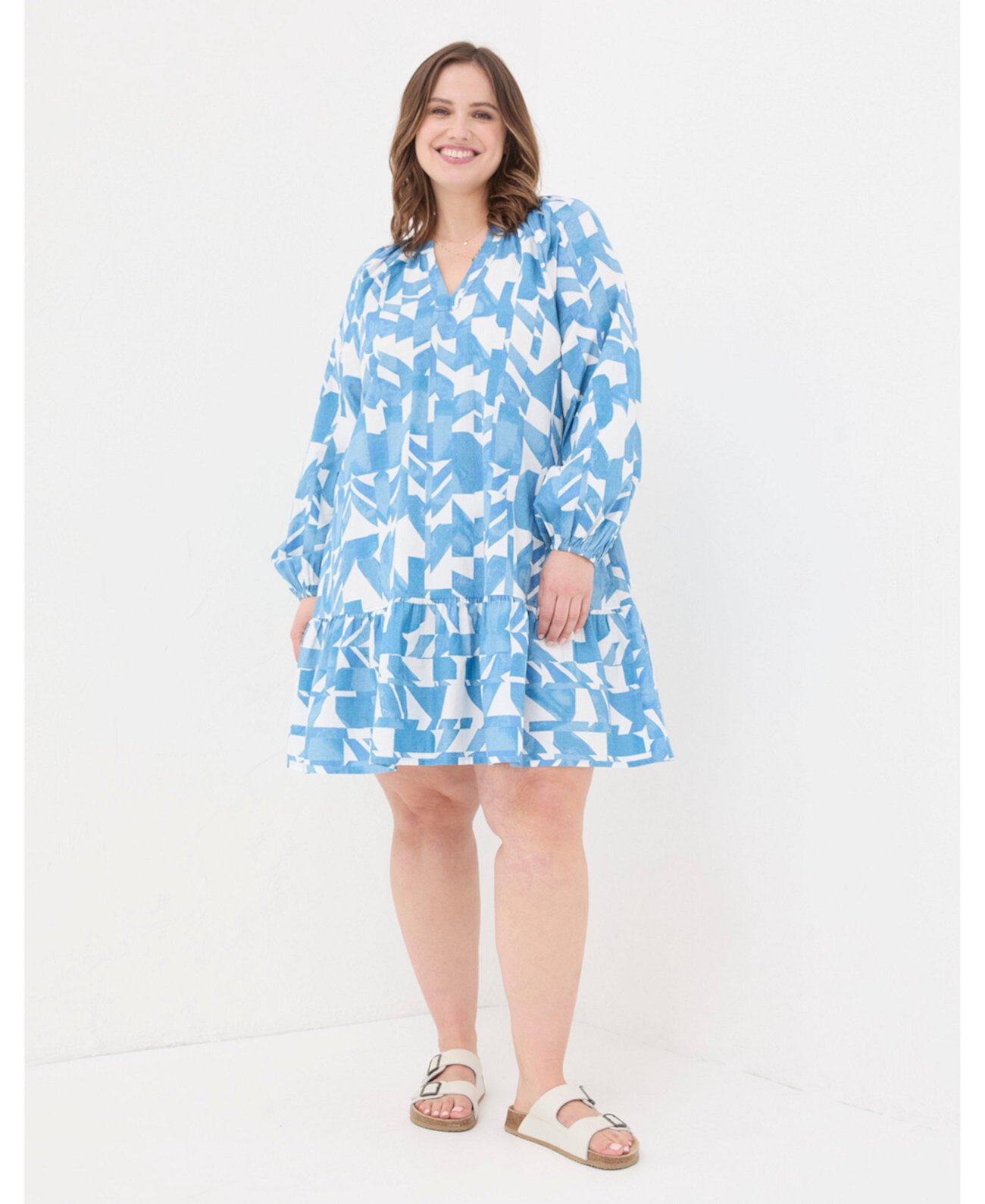 Plus Size Amy Med Geo Dress FatFace