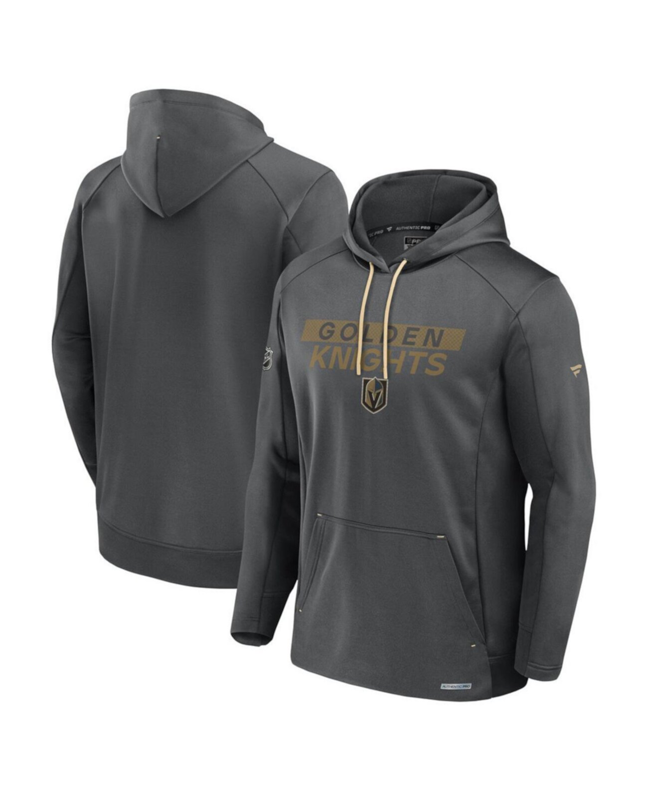 Men's Gray Vegas Golden Knights Authentic Pro Rink Fleece Pullover Hoodie Fanatics