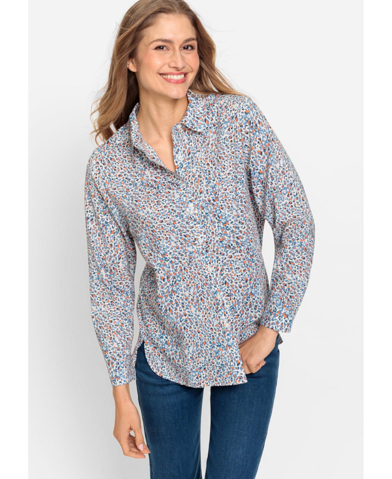 Women's Cotton Viscose Leopard Print Shirt Olsen