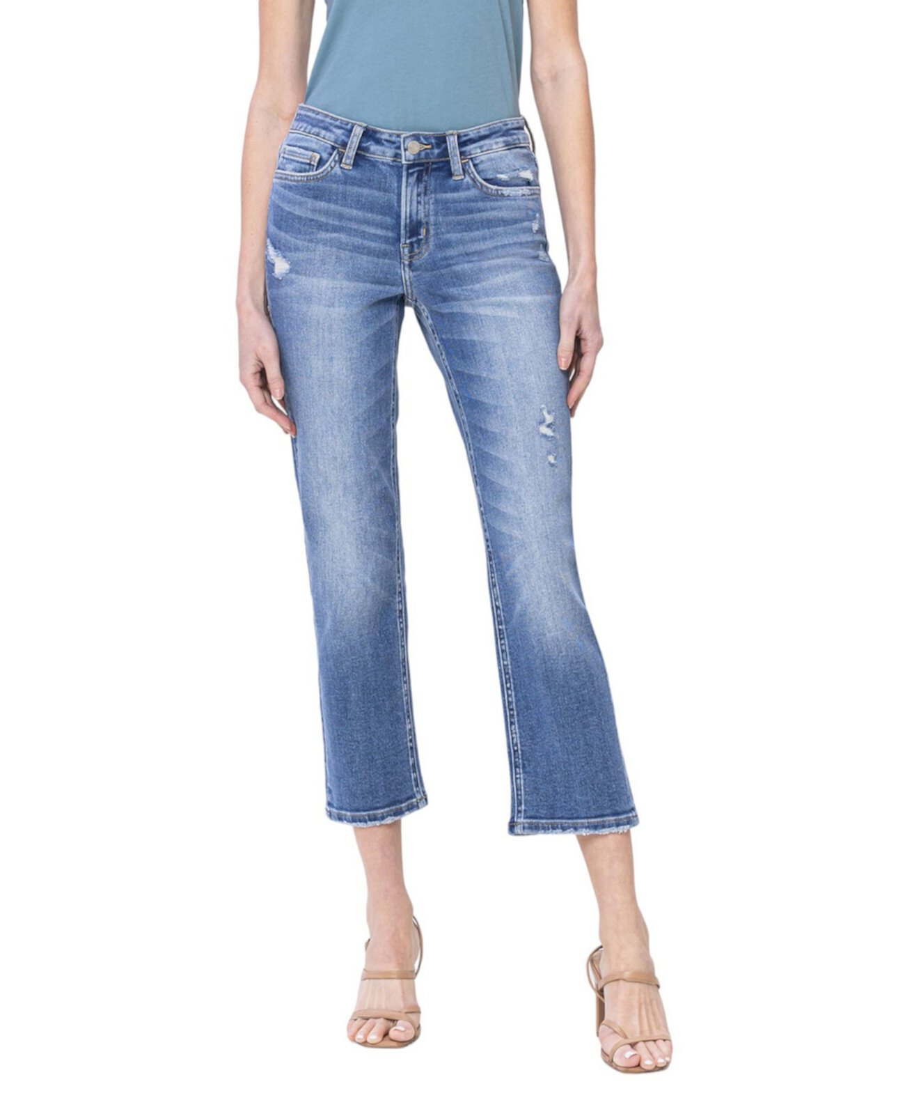 Women's Mid Rise Cropped Straight Jeans Vervet