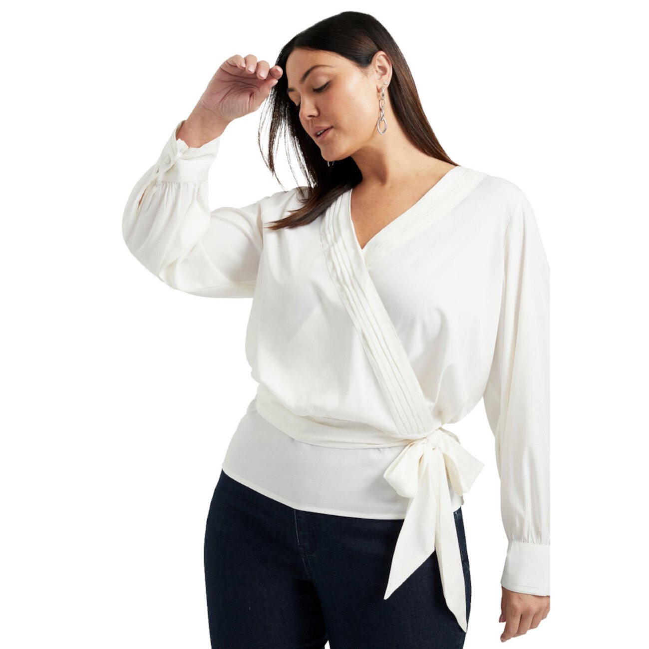 Women's Plus Size Faux Wrap Blouse June + Vie