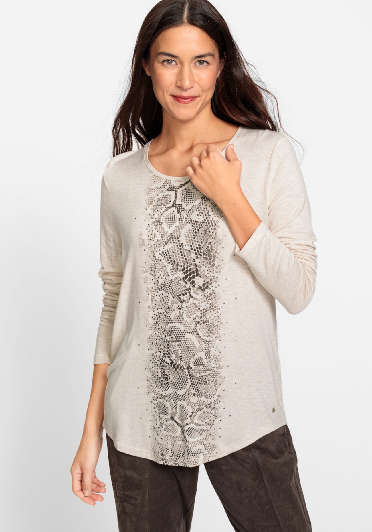 Women's Long Sleve Snake Print T-Shirt Olsen