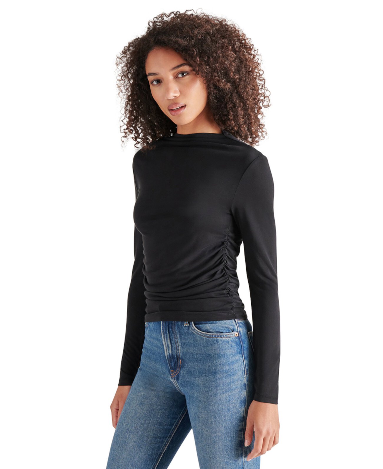 Women's Elvira Drape-Neck Side-Ruched Top Steve Madden