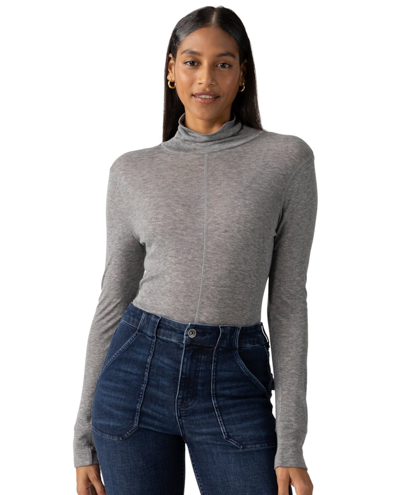 Women's Mock Neck Seamed Top Sanctuary