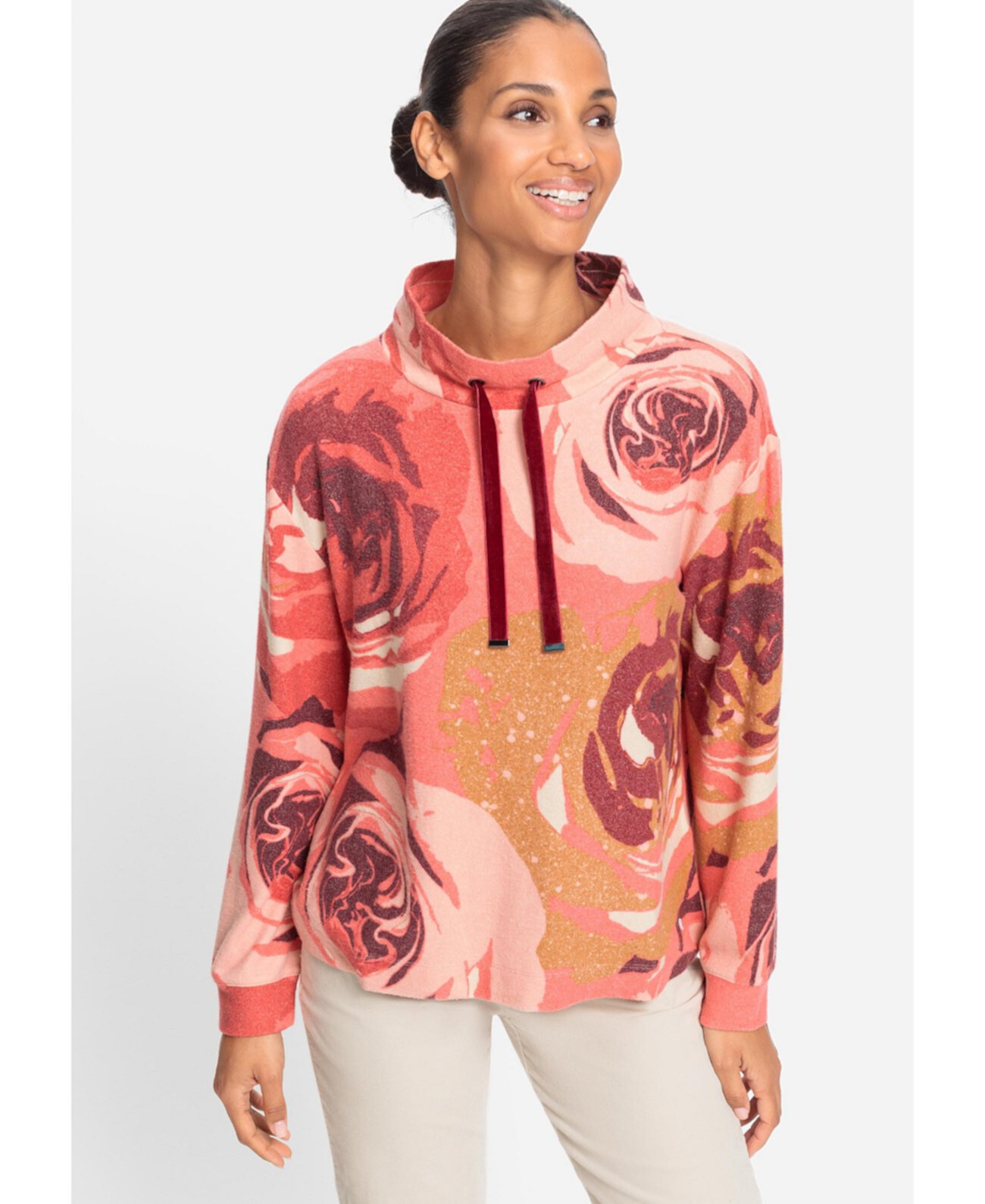 Women's Rose Print Jersey Top Olsen