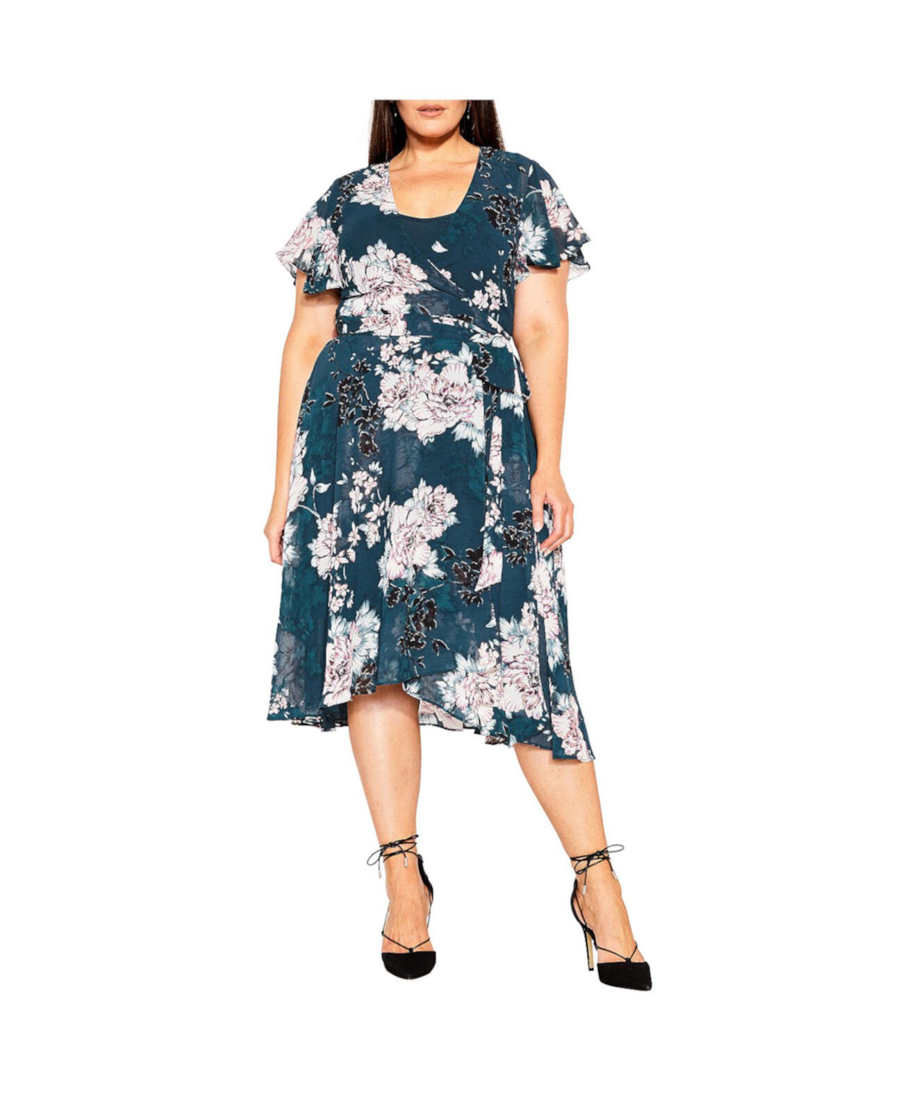 Plus Size Blossom Short Sleeve Dress City Chic