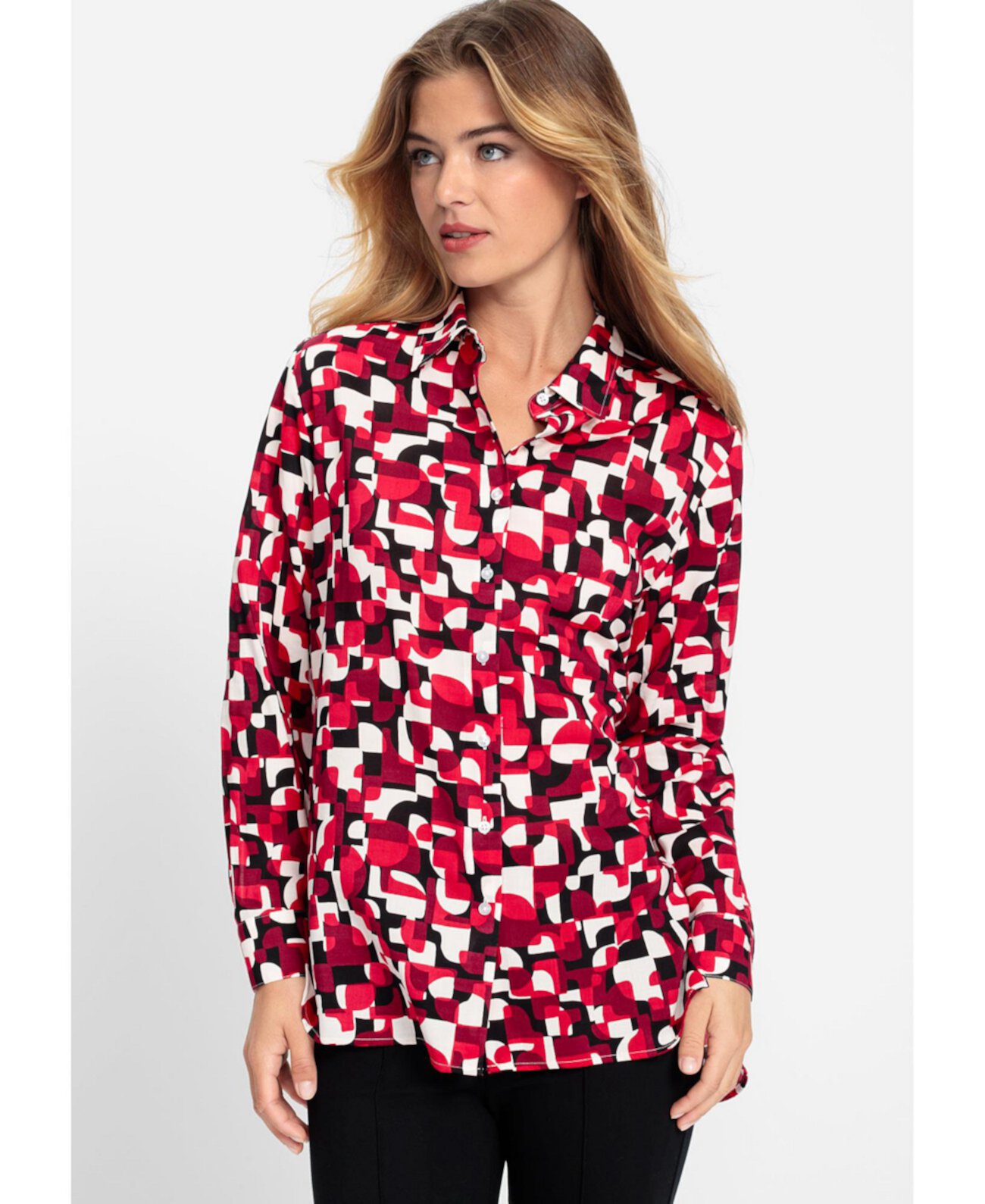 Women's 100% Viscose Geo Print Shirt Olsen