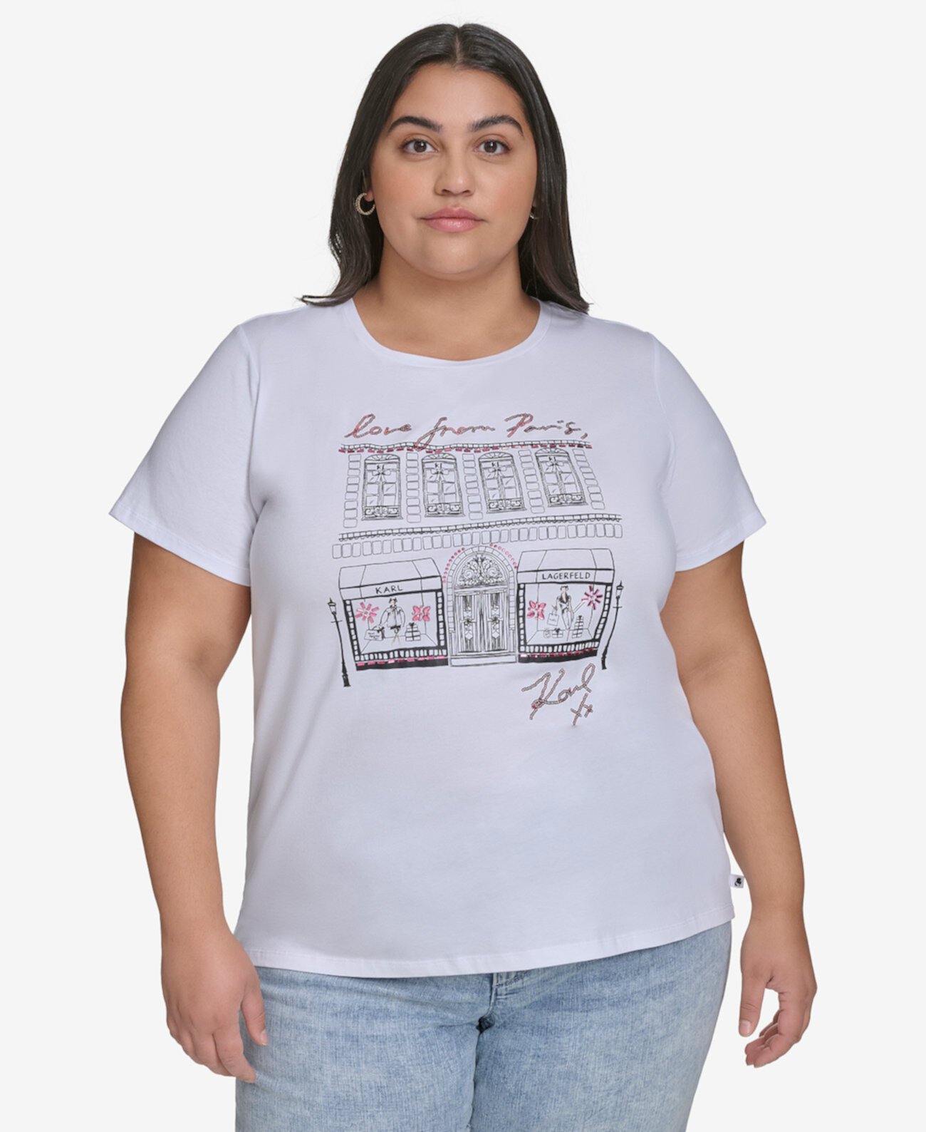 Plus Size Love from Paris City Graphic T-Shirt, Exclusively at Macy's Karl Lagerfeld Paris