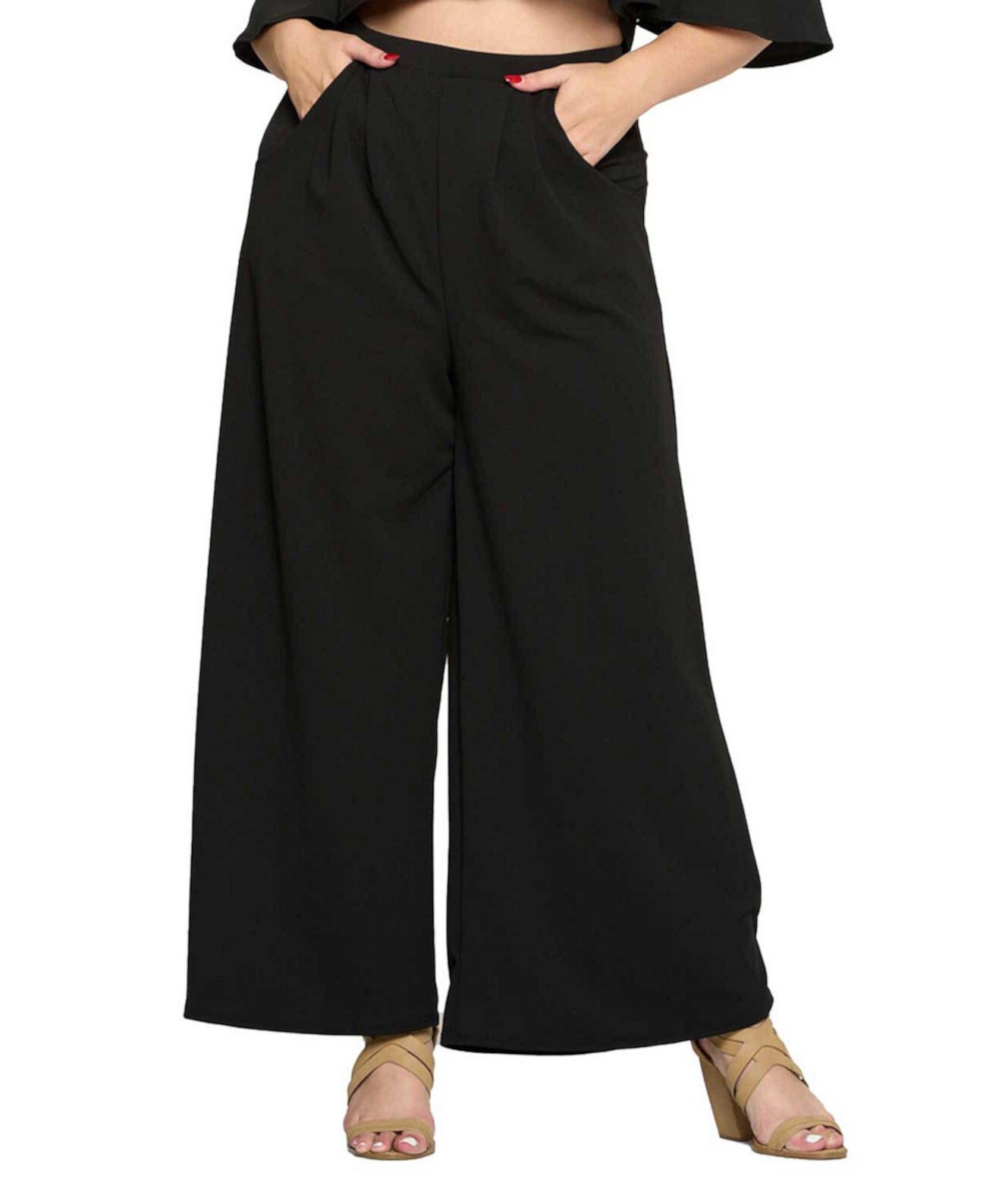 Plus Size Rachel Wide Leg Pocket Pants L I V D