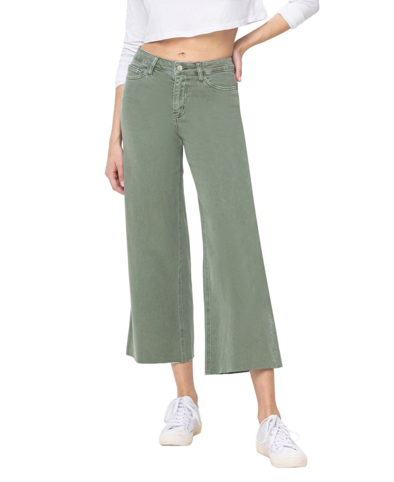 Women's High Rise Cropped Wide Leg Jeans Vervet