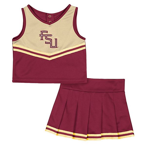 Girls Toddler Colosseum Garnet Florida State Seminoles Time For Recess Cheer Top & Skirt Set Colosseum