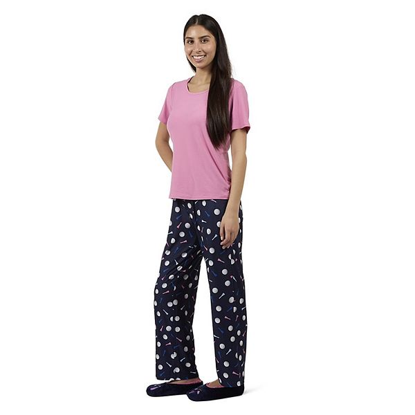 Women's Tee-time 2 Piece Pj Set In A Bag Memoi