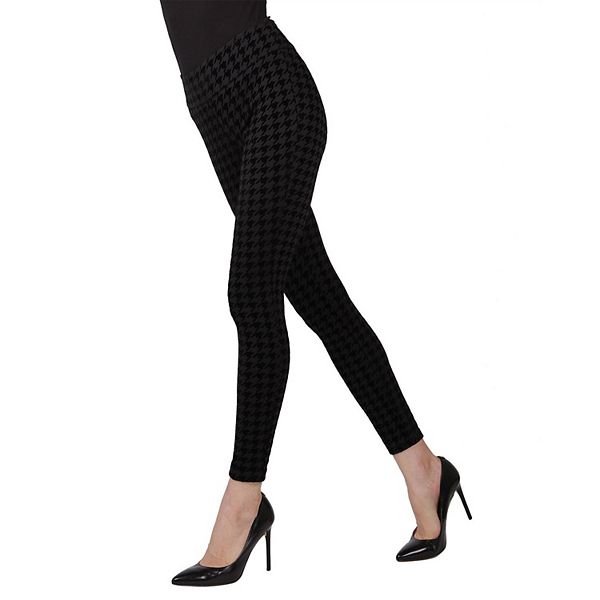 Suede Houndstooth Shaping Leggings Memoi