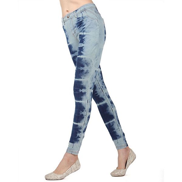 Vintage 80's Style Acid Wash Jean Leggings Memoi