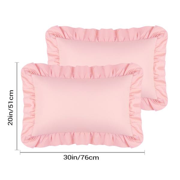 Single Layer Ruffled Envelope Closure Pillowcases 2 Pcs 20" X 30" Unique Bargains