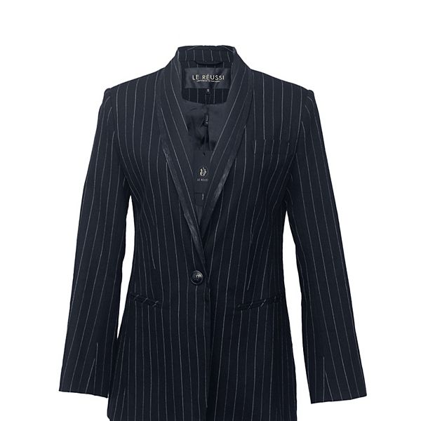 Black Pinstripes Oversize Blazer Le Reussi