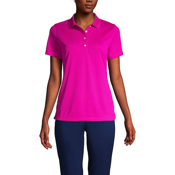 Women's Lands' End Short Sleeve Solid Active Polo Shirt Lands' End