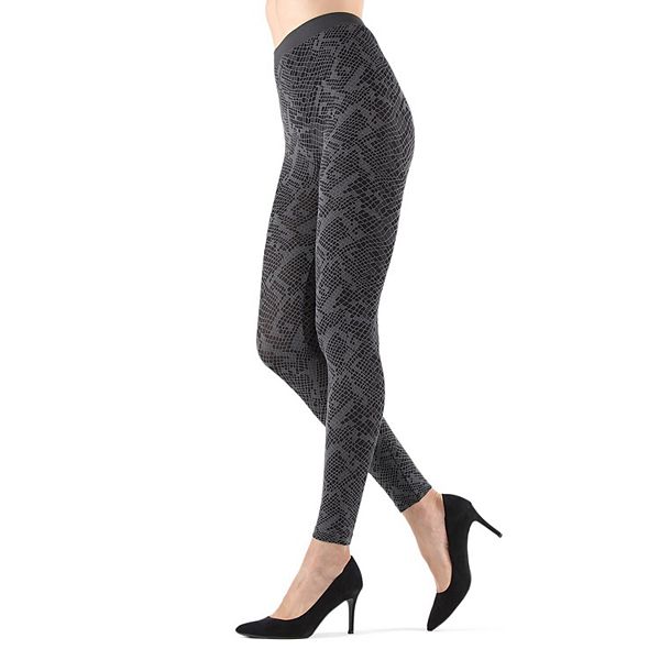 Mulga High-waisted Black Snakeskin Leggings Memoi