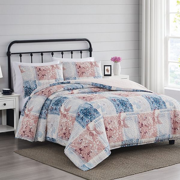 Cannon Textured Lotte Patchwork Comforter & Shams Set Cannon