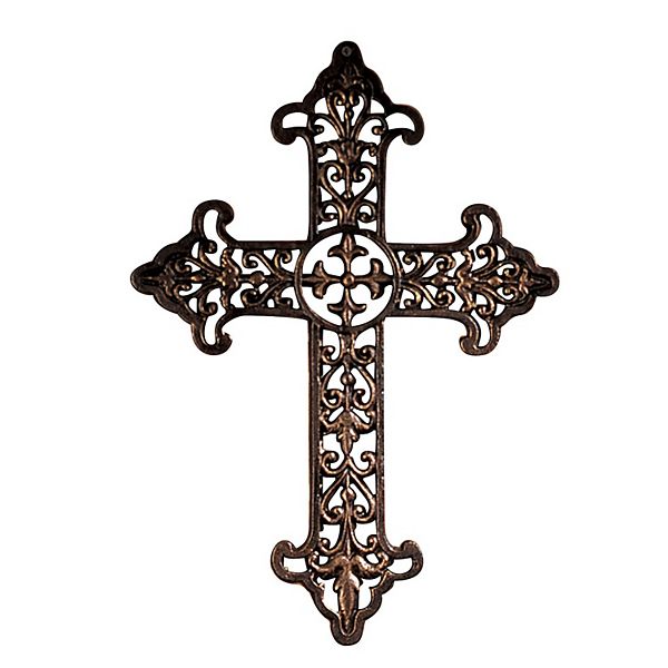 Fleur De Lis Cross Design Toscano