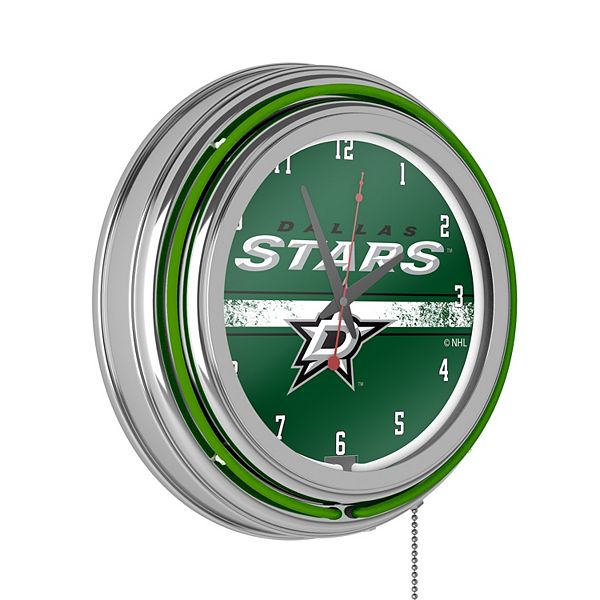 Аналоговые неоновые настенные часы с логотипом Dallas Stars, 37 см х 37 см, 2.5 кг Trademark Gameroom