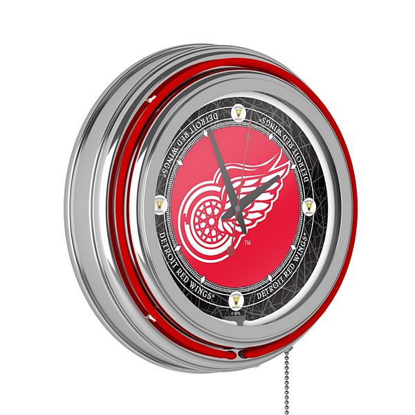 Настенные аналоговые часы Detroit Red Wings с неоновым освещением, диаметр 38 см Trademark Gameroom