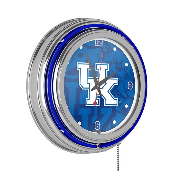 Неоновые настенные часы University of Kentucky, с аналоговым механизмом, 37 см, вес 2.5 кг Trademark Gameroom