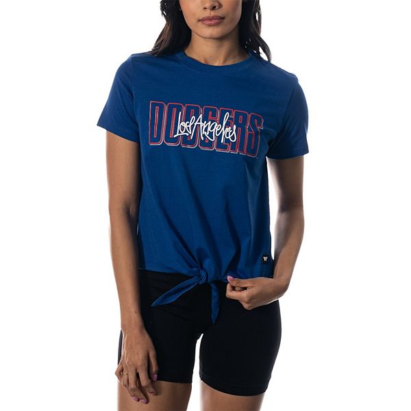 Women's The Wild Collective Royal Los Angeles Dodgers Twist Front T-Shirt The Wild Collective