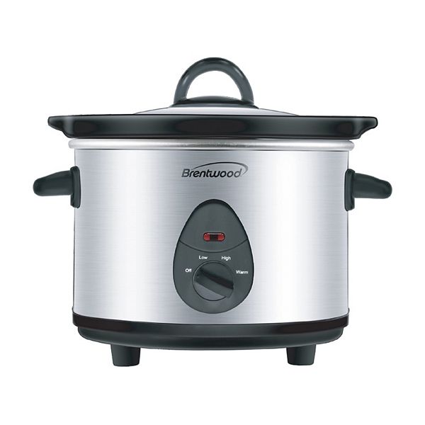 Brentwood 1.5 Quart Slow Cooker in Stainless Steel with 3 Settings Brentwood